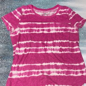 Sonoma Pink and White Tie-Dye Short Sleeve Tee